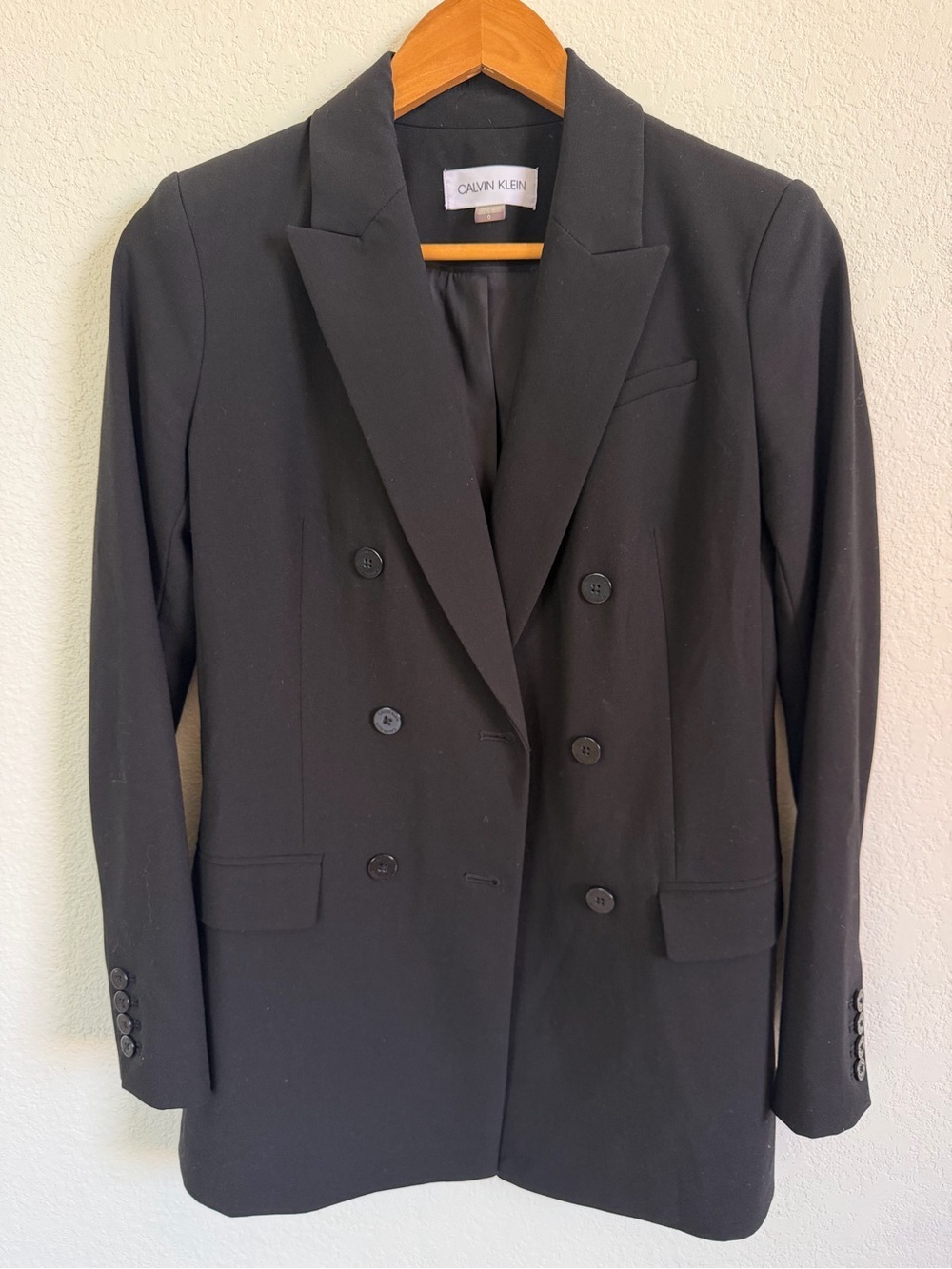 Calvin Klein Black Double-Breasted Blazer Jacket